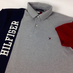 Tommy Hilfiger Spell Out polo Street Wear Sz L